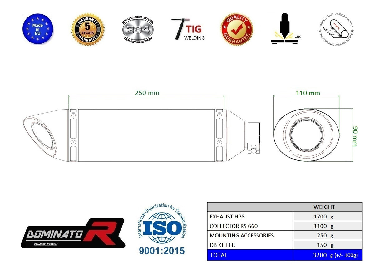 Dominator FULL Exhaust System RS 660 2020-2023