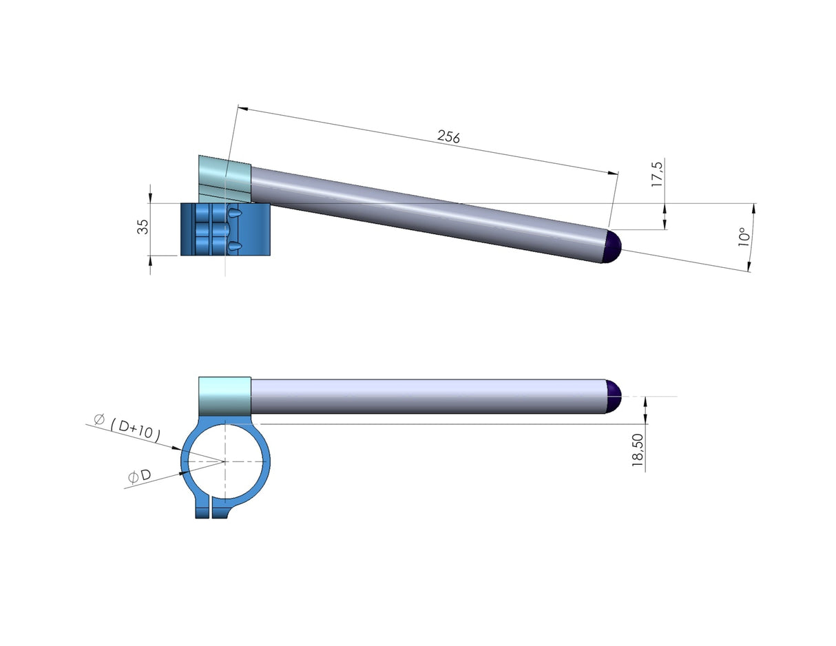 Clip-on handlebars Ø 50.8 mm