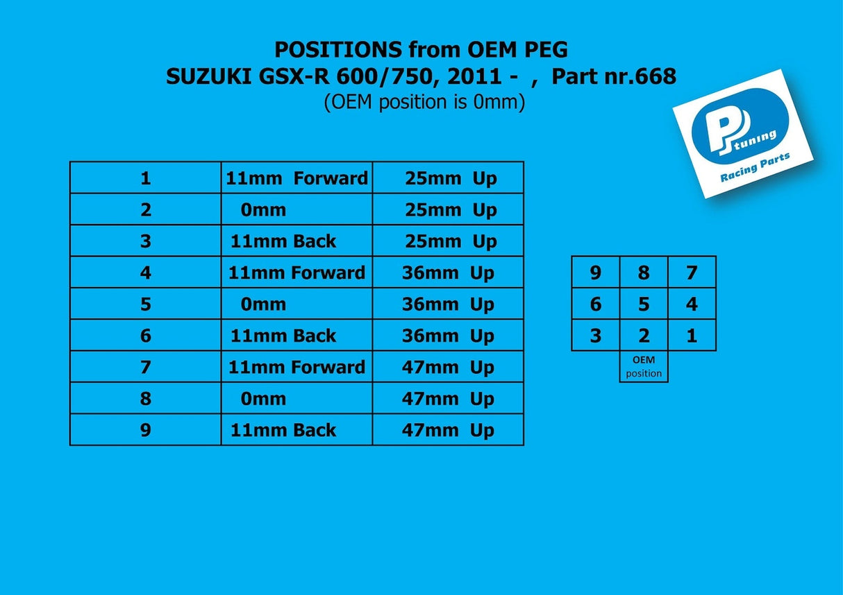 Rear set - SUZUKI GSX-R 750 2011-2018