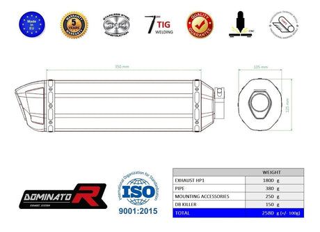 Dominator Exhaust Silencer CBR 500R 2013-2015